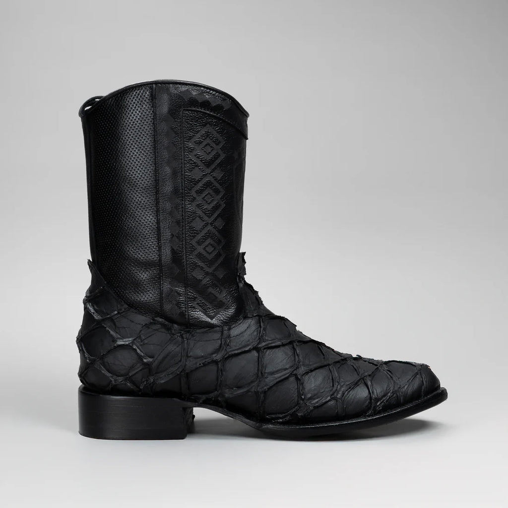 MEN'S PIRARUCU MONSTER FISH ROUND TOE ZIPPER COWBOY BOOTS