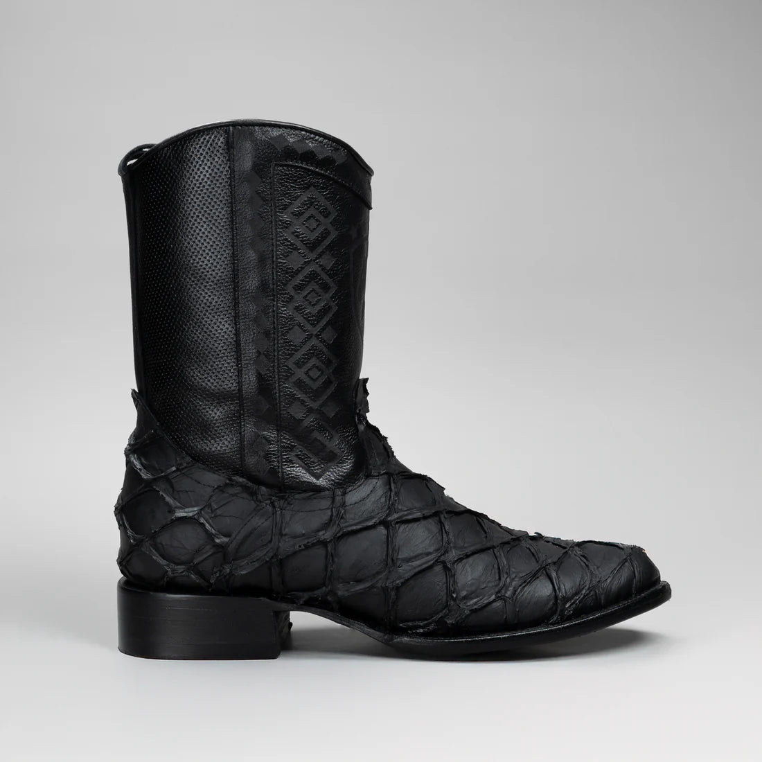 MEN'S PIRARUCU MONSTER FISH ROUND TOE ZIPPER COWBOY BOOTS