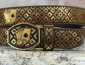 BLACK & GOLD POKAR 2IN BELT