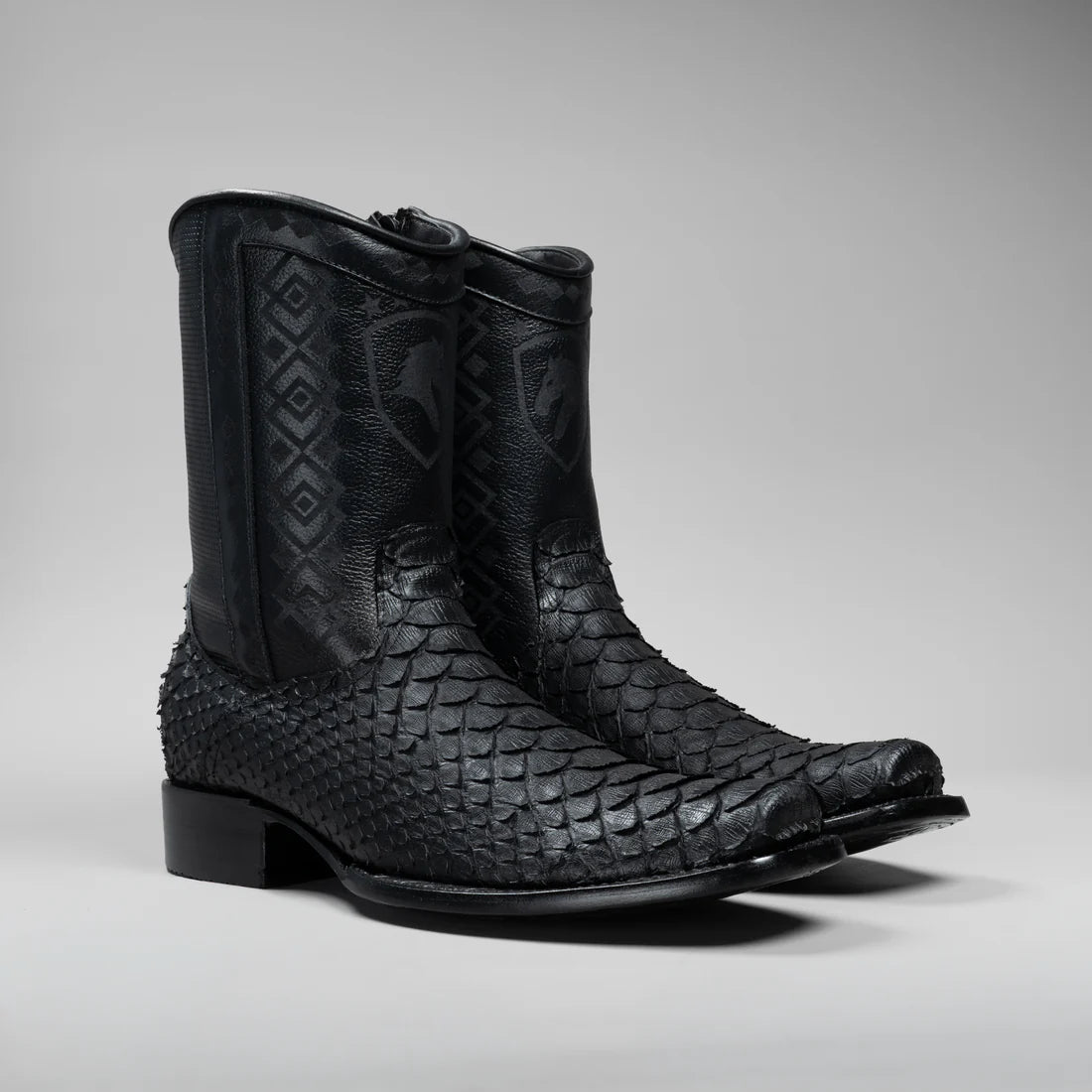 MEN'S PYTHON SNIP TOE ZIPPER COWBOY BOOTS