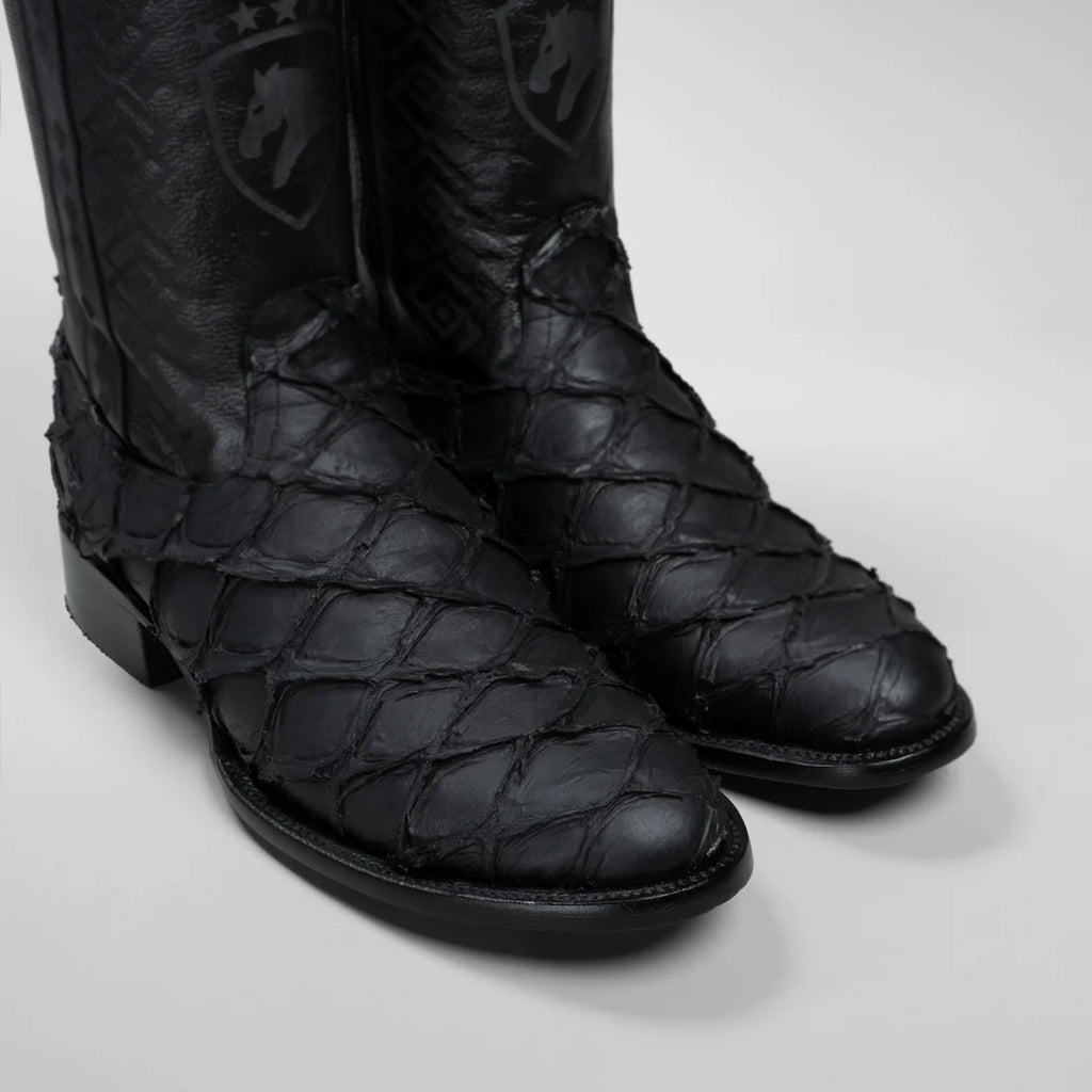 MEN'S PIRARUCU MONSTER FISH ROUND TOE ZIPPER COWBOY BOOTS
