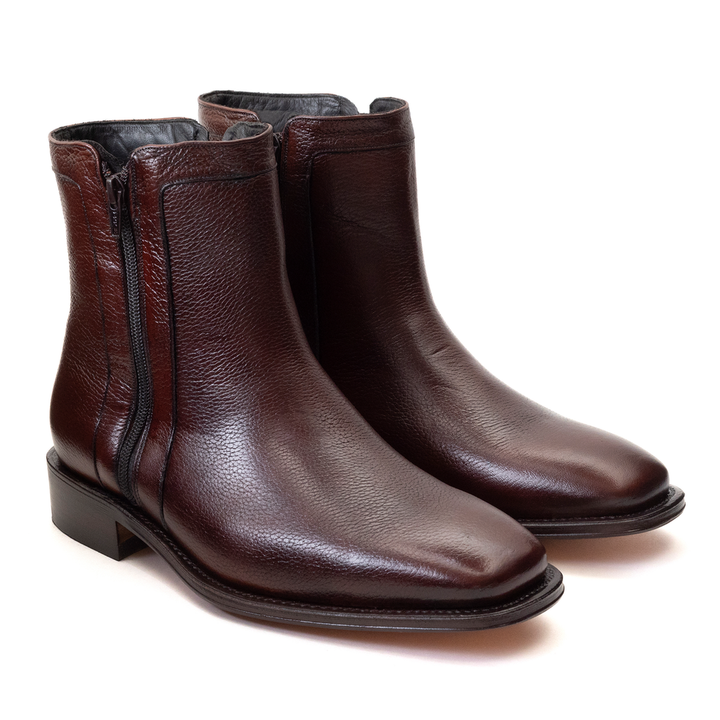 DUQUE DI GALLIANO BURGUNDY ANKLE BOOTS MOD. 4007